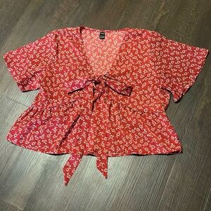SHEIN women’s floral print blouse, red, size large, worn once